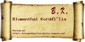 Blumenthal Kordélia névjegykártya